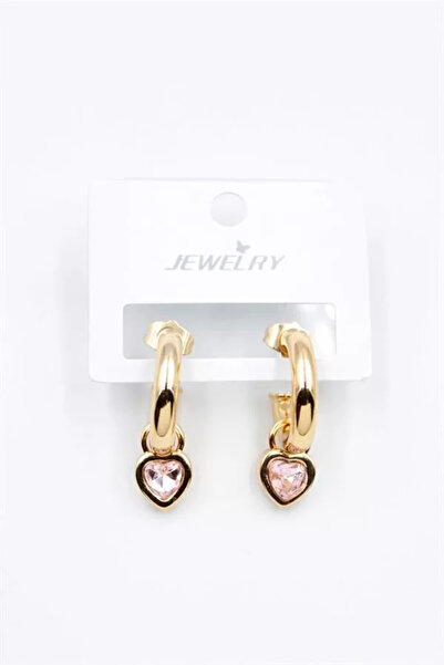 NOVAHAVEN حلق على شكل قلب - وردي