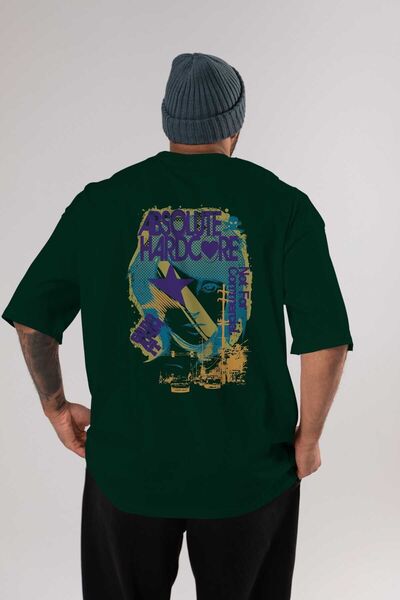 Ankhises Apsolutni Hardcore Back Štampano Smaragdno Zeleno Oversize kroj T-sh...