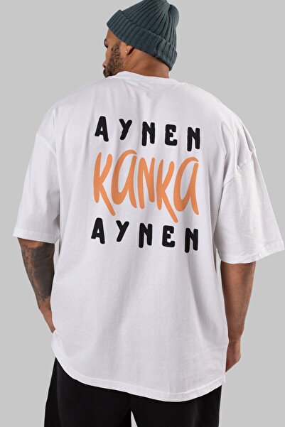 Ankhises Tačno, brate, tačno. Leđa Štampano Bela Oversize kroj T-shirt Muškar...