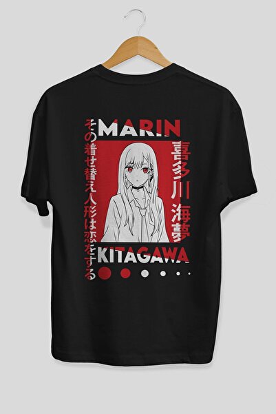 Marine KITAGAWA Anime Back Printed Black Oversize T-shirt Men Women