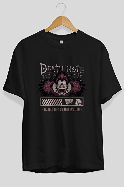 Ankhises Death Note εμπρός εμπριμέ μαύρο μπλουζάκι υπερμεγέθη Unisex ανδρικό ...