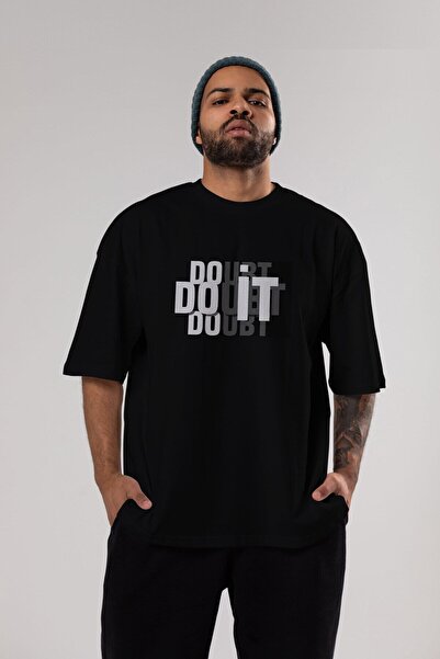 Ankhises Uradi to Napisano Prednja strana Štampano Crna Oversize kroj T-shirt...