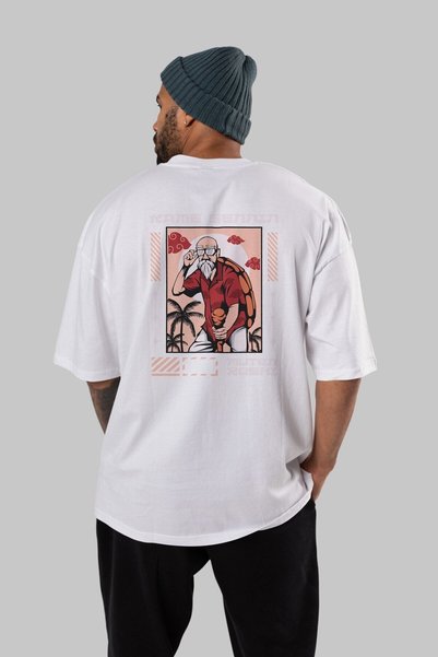 Ankhises Унисекс бела T-shirt са Oversize kroj и Štampano Каме Сеннин на okru...