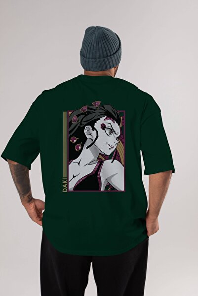 Ankhises Nazad Štampano Smaragdno zelena Oversize kroj T-shirt Pamuk Muškarci...