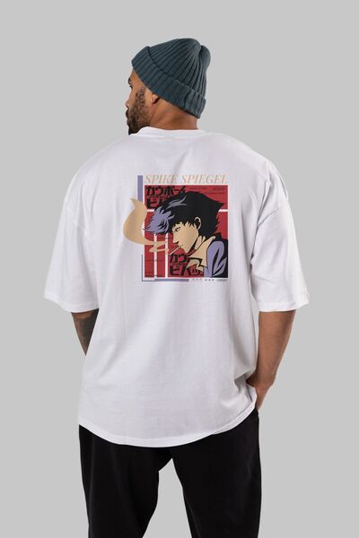 Ankhises S Pike Spiegel zadnji Štampano beli Oversize kroj T-shirt unisex muš...