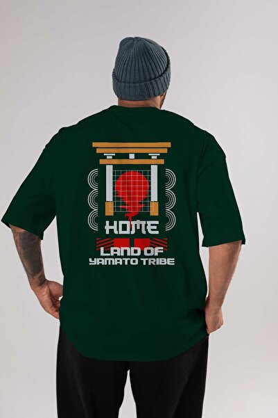 Ankhises Zemlja Jamata Natrag Štampano Smaragdno zelena Oversize kroj T-shirt...