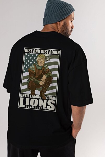 Ankhises Robin Hud Tramp Natrag Štampano Crna Oversize kroj T-shirt Unisex Mu...