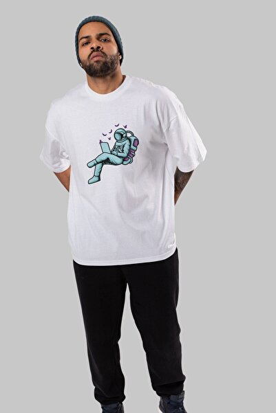 Ankhises Унисекс бела T-shirt са Oversize kroj , принтом „Рад са лептирима у ...
