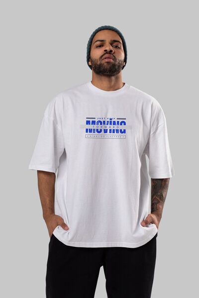 Ankhises Muškarci Žene okrugla kragna Beli Oversize kroj T-shirt - Samo nasta...