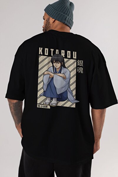 Ankhises Kotarou Katsura GINTAMA Anime Leđa Štampano Crna Oversize kroj T-shi...