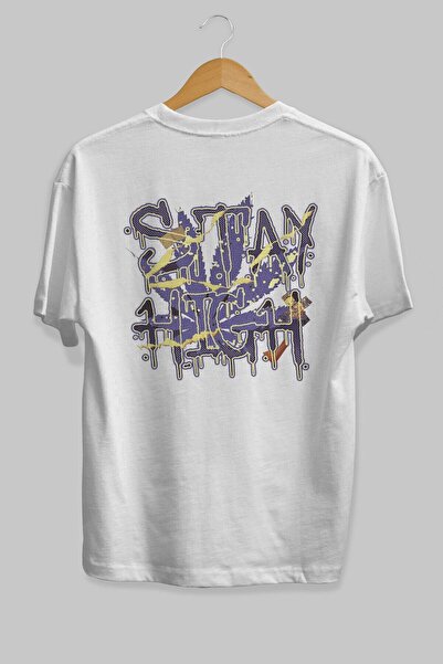 Ankhises Stay High Back Štampano Bela Oversize kroj T-shirt Unisex Muškarci Ž...