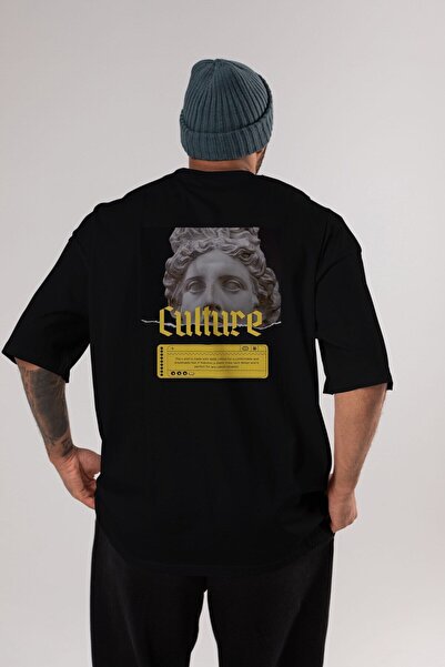 Ankhises Kultura napisana nazad Štampano Crna Oversize kroj T-shirt Muškarci ...