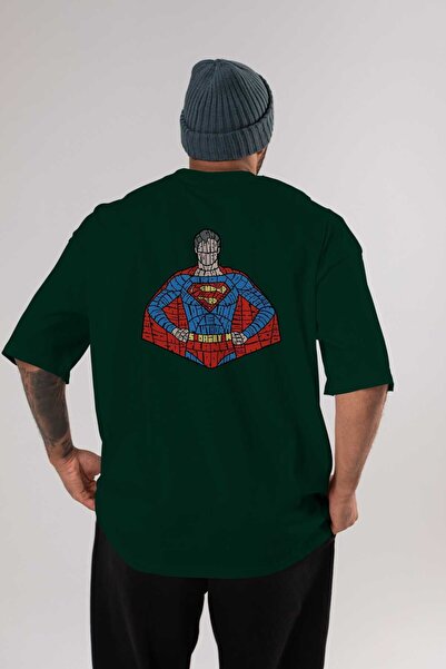 Ankhises Kriptonian Back Štampano Emerald Green Oversize kroj T-shirt Unisex ...