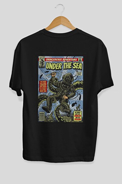 Ankhises Ispod mora Leđa Štampano Crna Oversize kroj T-shirt Unisex Muškarci ...