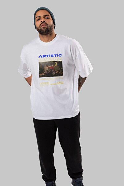 Ankhises Artistic Printed Streetwear Front Printed White Oversized t-shirt fo...