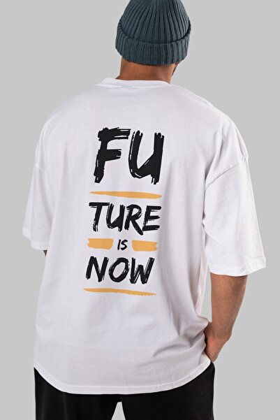 Ankhises Muškarci Žene okrugla kragna Beli Oversize kroj T-shirt - Budućnost ...