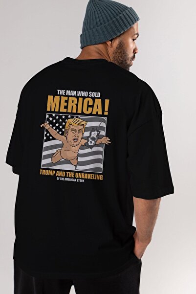 Ankhises Trump Nirvana Leđa Štampano Crna Oversize kroj T-shirt Unisex Muškar...