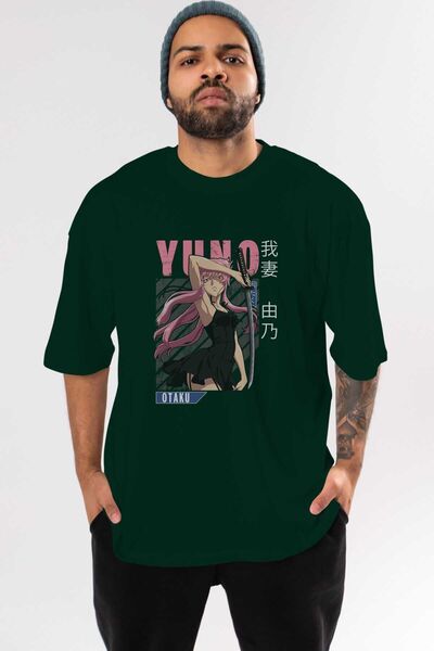 Ankhises Yuno Gasai 5 Anime Sa deznom Emerald Oversize kroj T-shirt - Muškarc...