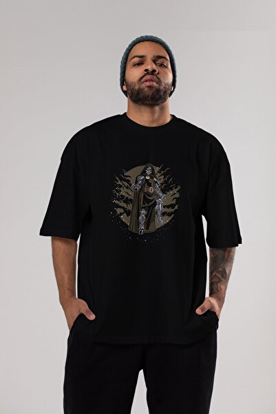 Ankhises DOCTER DOOM Tricou supradimensionat, negru, cu imprimeu în față, uni...