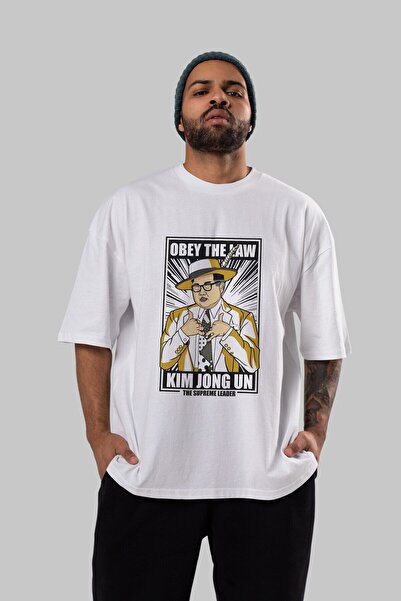Ankhises Okrugla kragna бела T-shirt са Oversize kroj , Štampano на предњој с...