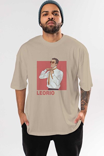 Ankhises Leorio Paladiknight 5 Anime Front Štampano Bež Oversize kroj T-shirt...