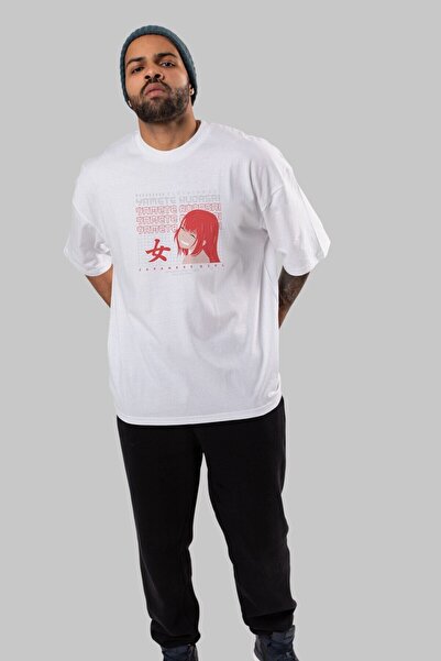 Ankhises Јамете Кудасаи бела T-shirt Oversize kroj са Štampano на предњој стр...