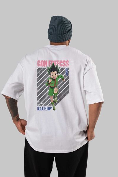 Ankhises Gon Freecss HUNTER X HUNTER Anime Leđa Štampano Bela Oversize kroj T...