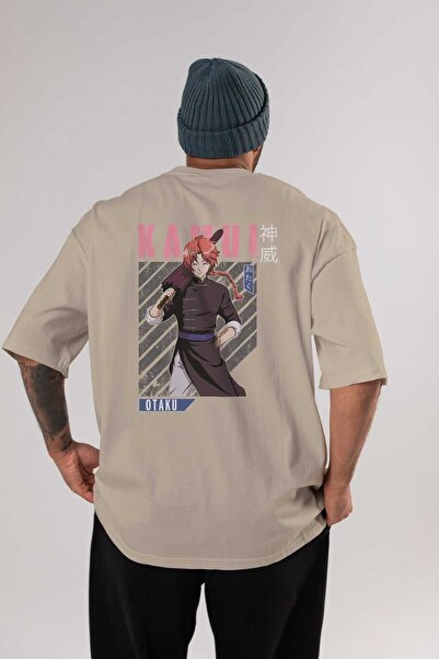 Ankhises Kamui GINTAMA 1 Anime Leđa Štampano Bež Oversize kroj T-shirt 100% p...