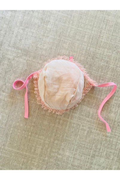 Bebeu New Model 100% Organic Cotton Muslin Guipure Detailed Powder Pink Baby Mevlüt Evening Dress Hat