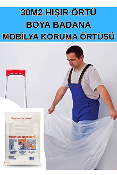 KL HOME 30m² Büyük Eko Hışır Örtü Eşya Koruma Örtüsü Hışır Örtü Boya Badana Ö...