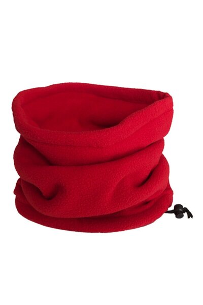 eleven market Women's Fleece Neck Collar Beanie Burgundy Fleece Beanie