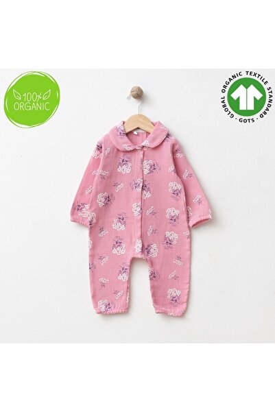 tinibud Gots Certified 100% Organic Cotton Muslin Baby Girl Romper 3-6-9-12 M...