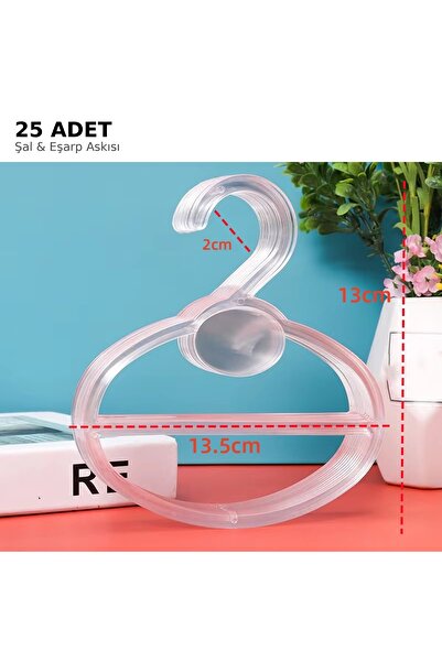 Modern Raf Şal Askısı Eşarp Askısı 25'li Paket