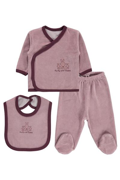 Civil Baby 3-Piece Rabbits Printed Bodysuit Sets - Lilac