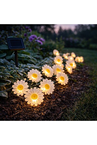 SERSIMO Instalație de iluminat solar exterior cu margarete, 20 LED-uri alb ca...