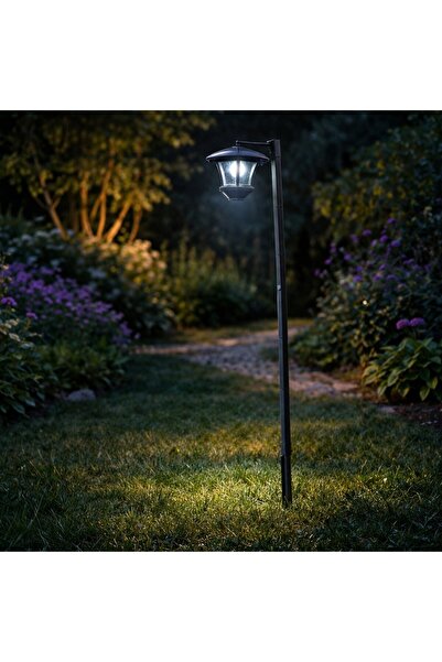 SERSIMO Lampă solară de grădină 2 în 1, 2 LED-uri alb rece, 17x17x155, panou ...