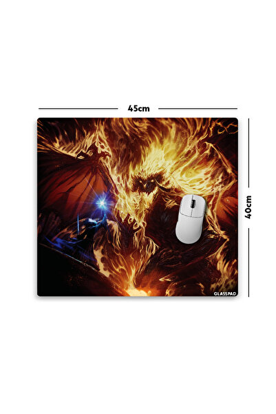 GlassPad Cam Mouse Pad - Gandalf vs Balrog (LOTR) - Premium Temperli Cam - 45...