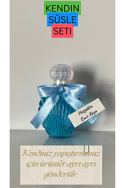 Pearl Star (50 ADET) Süslü İstiridye Boş Kolonya Şişesi Mika Plastik 40ml (Ma...