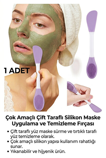 SEVRU Maske Sürme Aparatı & Cilt Temizleme Fırçası Çift Taraflı Silikon