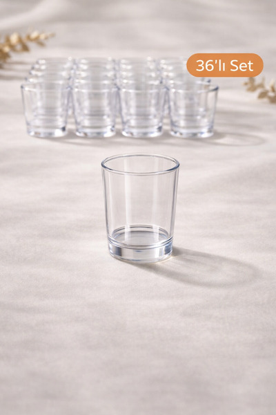 MUMTEDARİK Shot Mika Bardak 36’lı Adet – Şeffaf Mini Bardak | Mum Yapımı ve S...