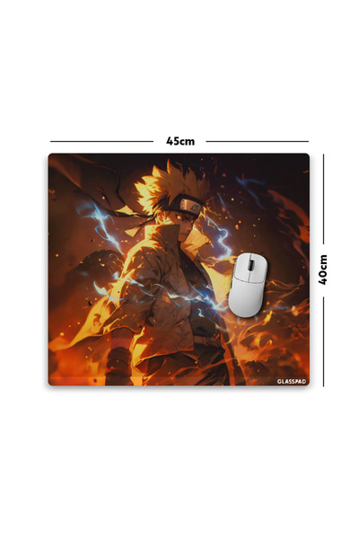 GlassPad Cam Mouse Pad - Naruto (1) - Premium Temperli Cam - 45x40 Cm [M]
