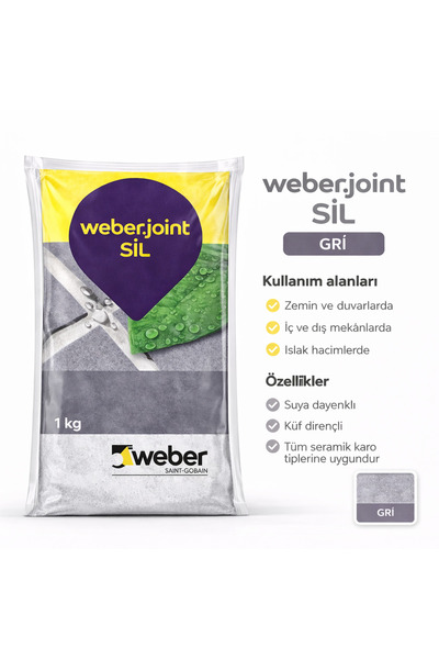 WEBER SİLİKONLU DERZ DOLGU 1 KG GRİ