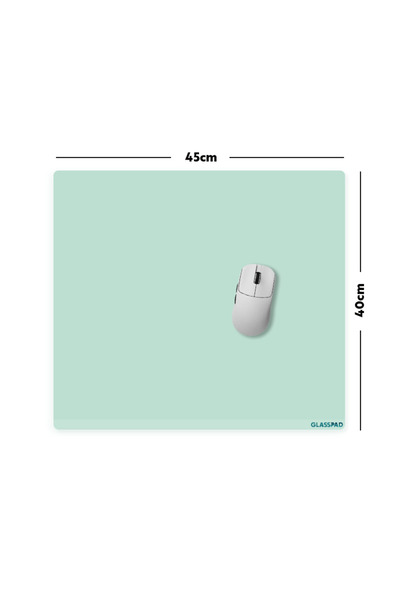 GlassPad Cam Mouse Pad - Mint - Premium Temperli Cam - 45x40 Cm [M]