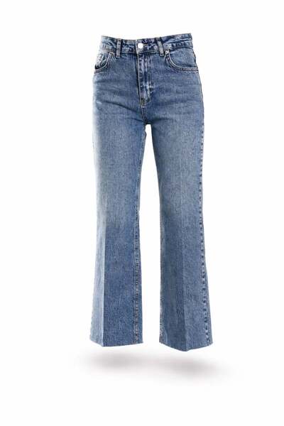 5in1Canpolat Blugi mini evazați, albaștri, cu talie înaltă, lavabili, 2005