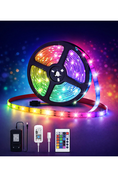Led Şerit Iç Dış Mekan Silikonlu Kumandalı 16 Renk 5 Mt Rgb