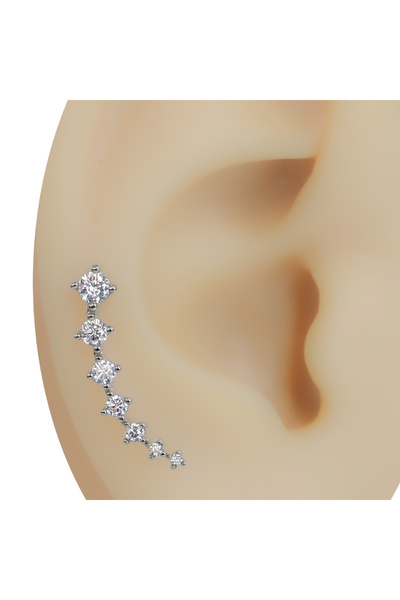 Cadının Dükkanı Zirkon Taşlı Uzun Kıkırdak Helix 316L Cerrahi Çelik Piercing ...