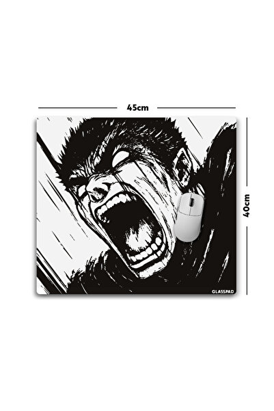 GlassPad Cam Mouse Pad - Berserk: Guts (1) - Premium Temperli Cam - 45x40 Cm [M]