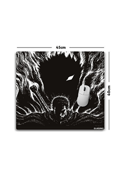 GlassPad Cam Mouse Pad - Berserk: Guts (3) - Premium Temperli Cam - 45x40 Cm [M]