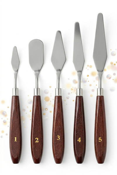 HOBBYRONS Resim Spatula Seti, Metal Spatula 5'li