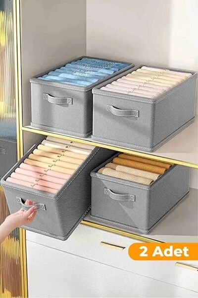 she berrak 2 ADET Üst Kalite Dolap Içi Düzenleyici, Katlanabilir Kıyafet Sakl...